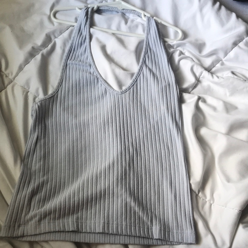 Pacsun - Me To We light blue ribbed halter top